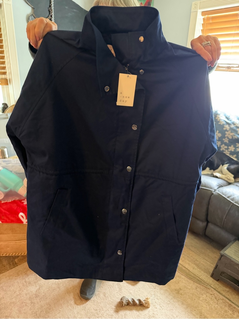 a new day Navy Snap-Front Vest